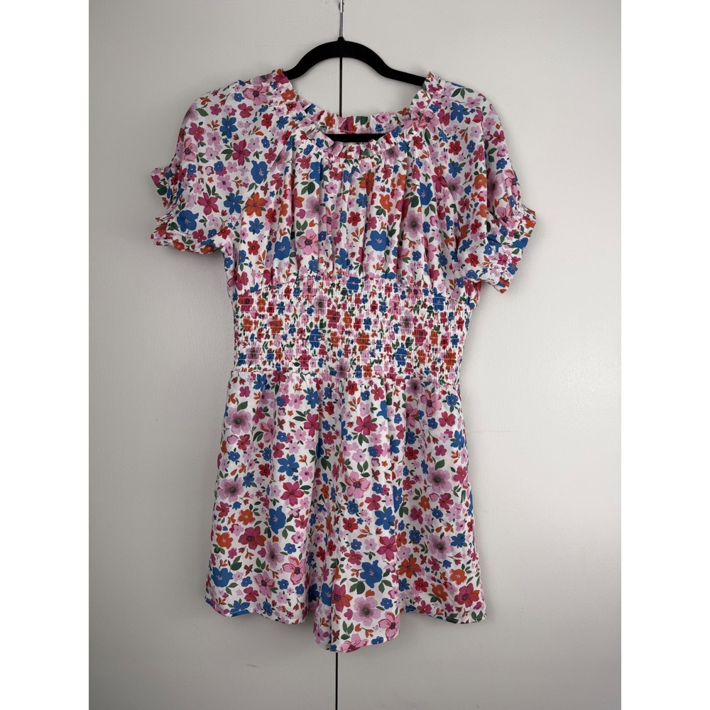 Truly Me by Sara Sara Girls Floral Smocked Waist Romper Size 16 R17220N New